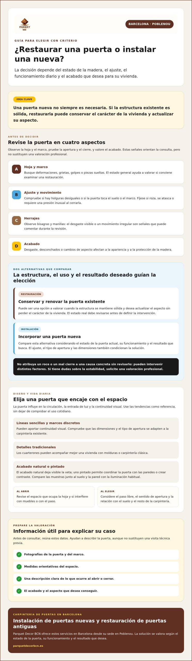 Carpintería de puertas en Barcelona: tendencias, materiales y criterios para elegir