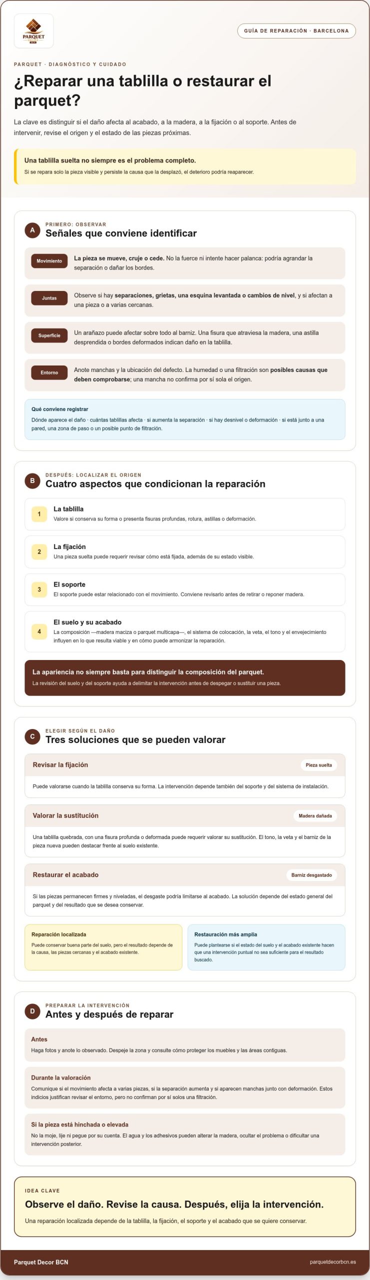 Reparar tablillas de parquet en Barcelona: guía paso a paso