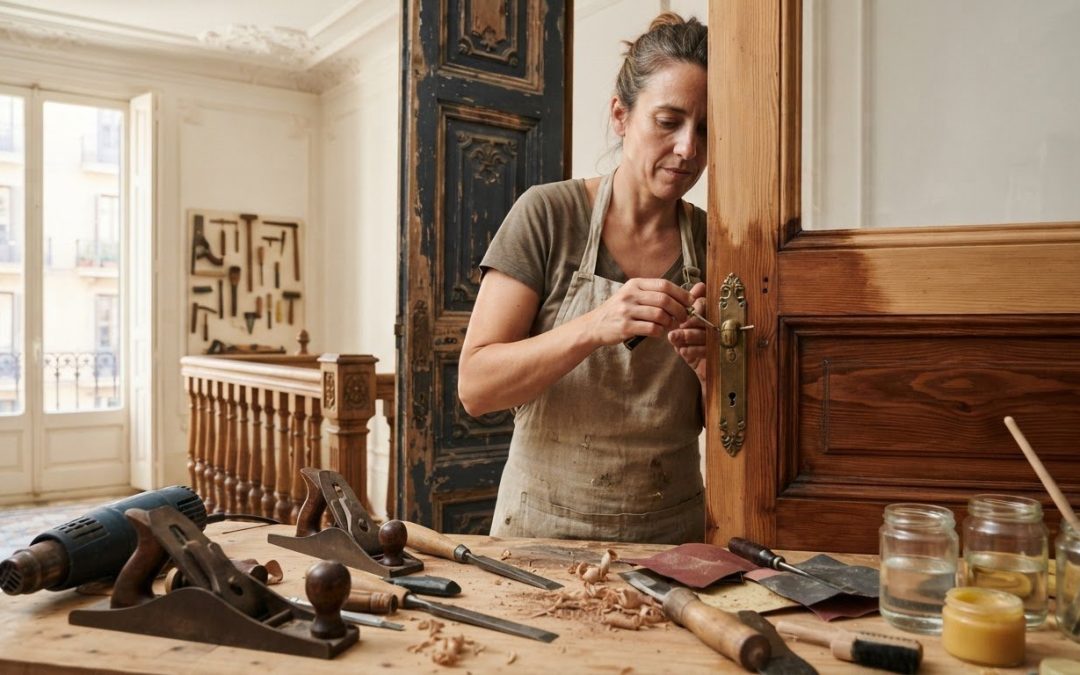 Restauración de puertas antiguas en Barcelona: Guía técnica y artesanal 2026