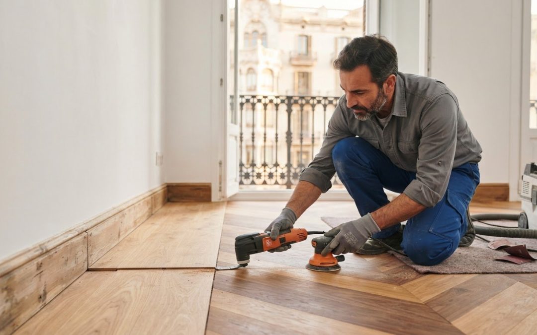Cambiar el suelo de parquet sin quitar el rodapié en Barcelona